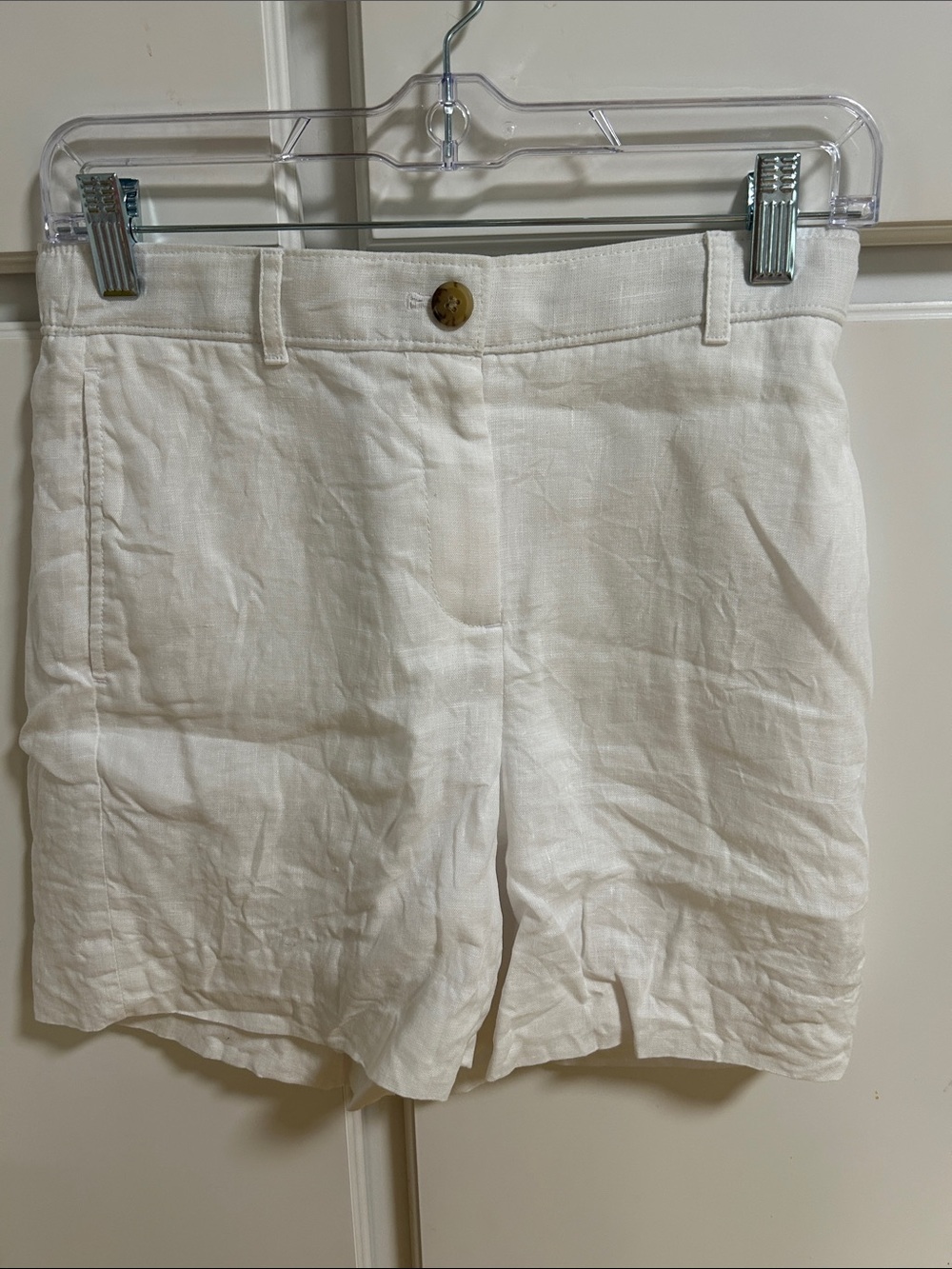 J. Crew White Linen-Blend Bermuda Shorts